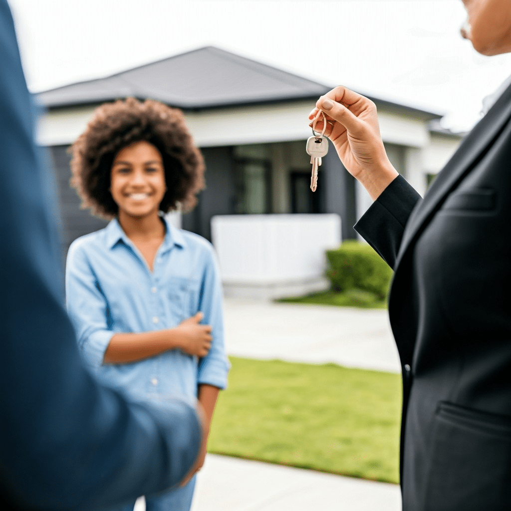 Agent hands keys to family
