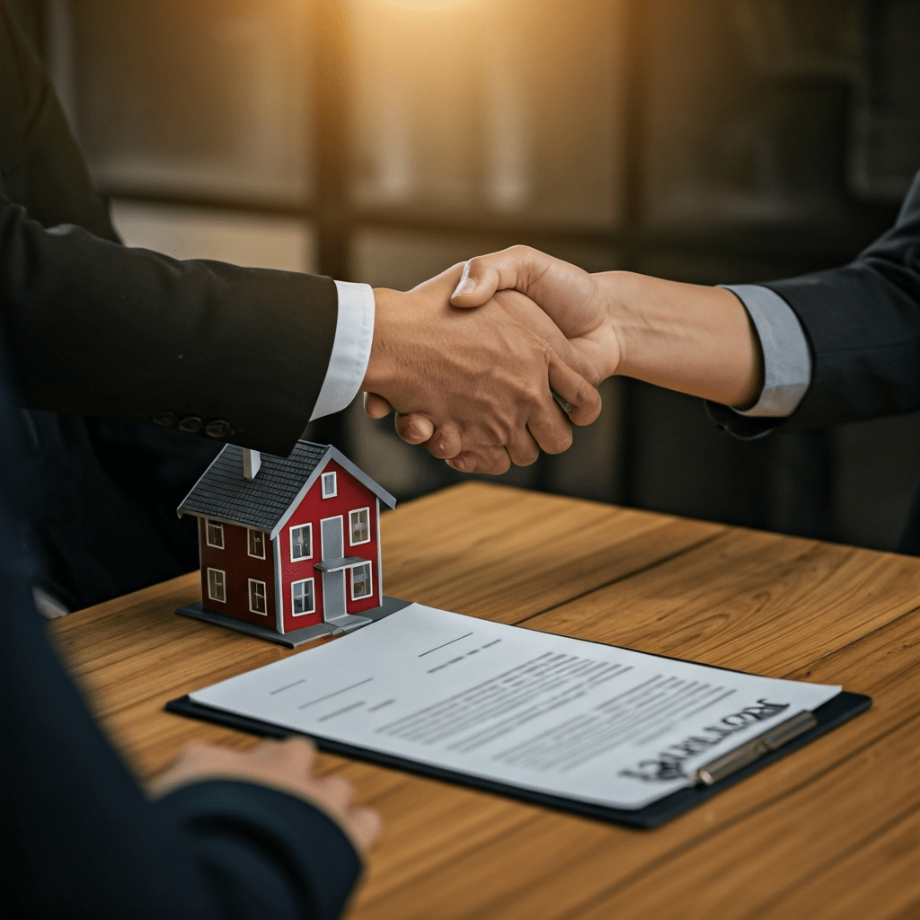 Handshake over house contract