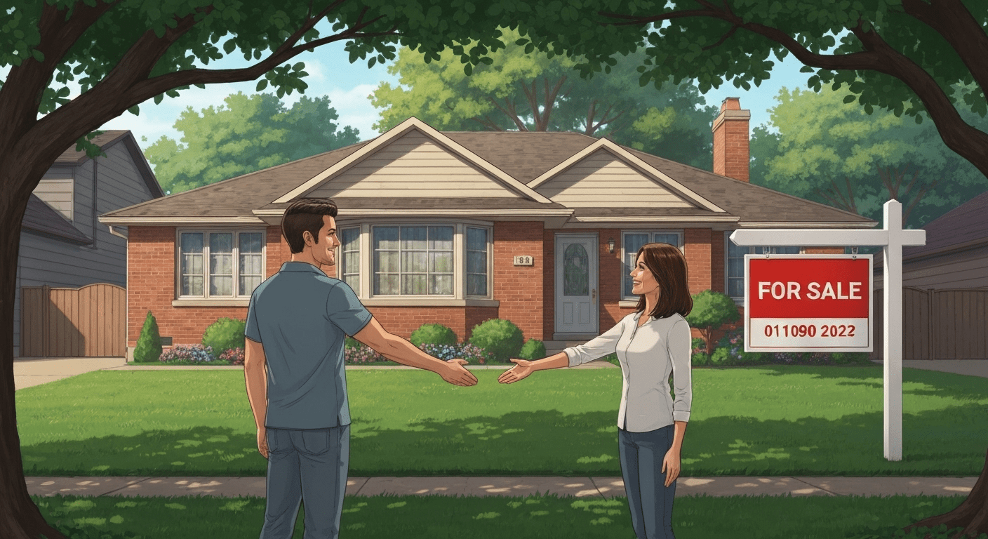 Handshake in front of house for sale